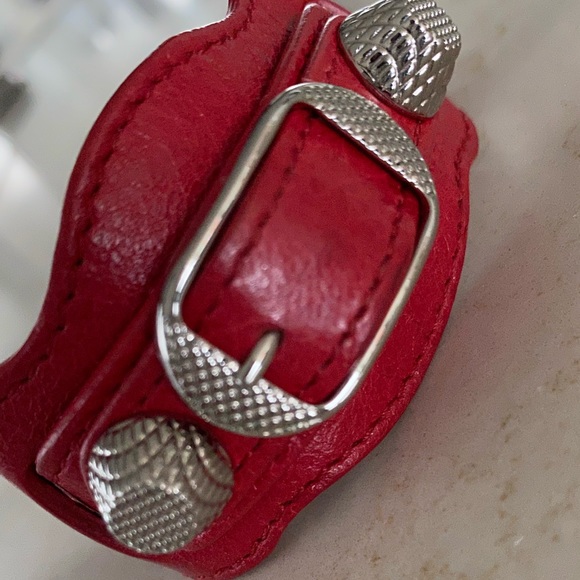 BALENCIAGA like new grommet stud bracelet red - Picture 3 of 4